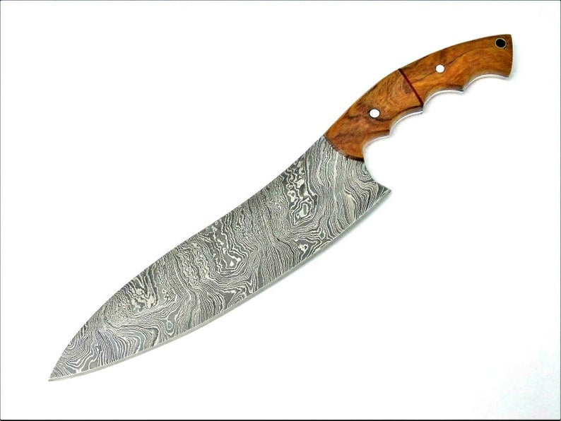 Custom Damascus Steel Chef Knife Damascus Kitchen Knife With WOOD Handle