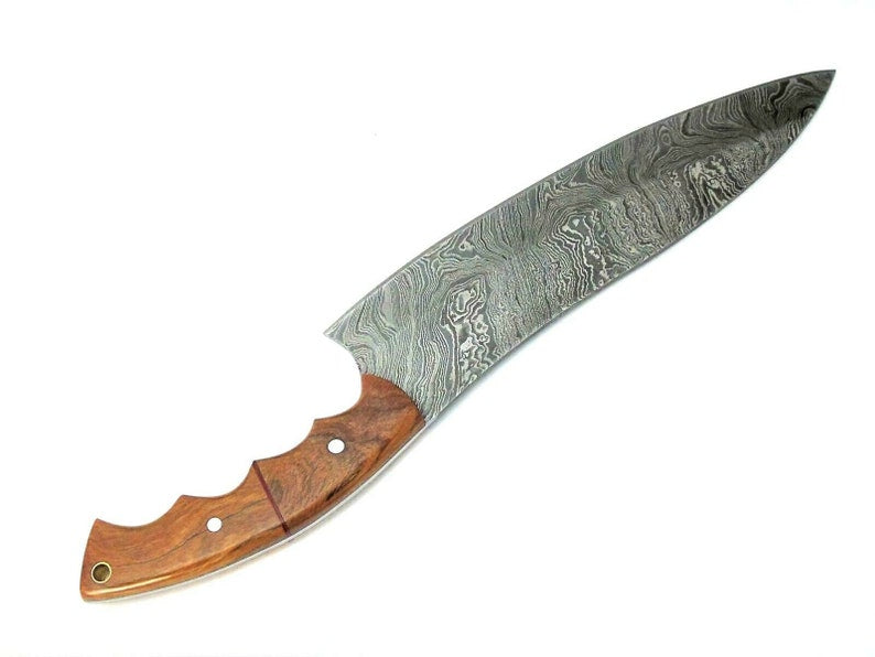 Custom Damascus Steel Chef Knife Damascus Kitchen Knife With WOOD Handle