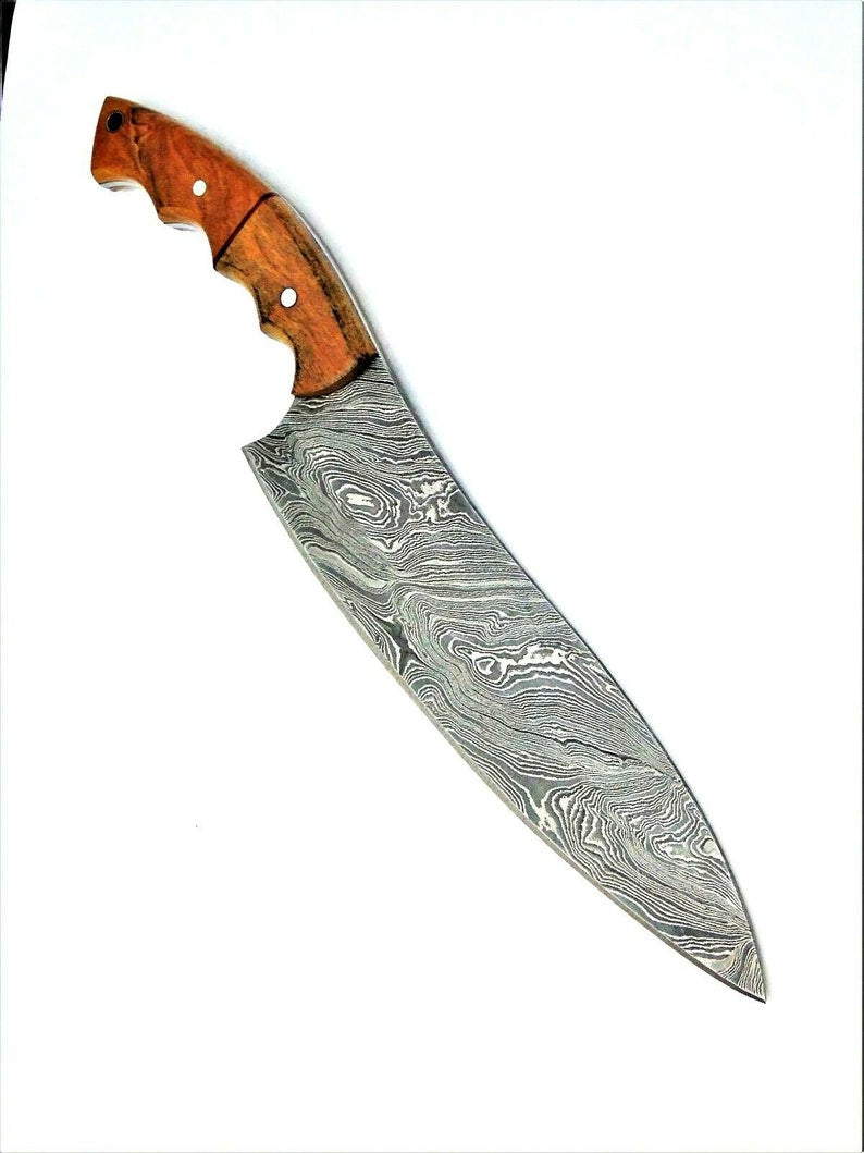 Custom Damascus Steel Chef Knife Damascus Kitchen Knife With WOOD Handle