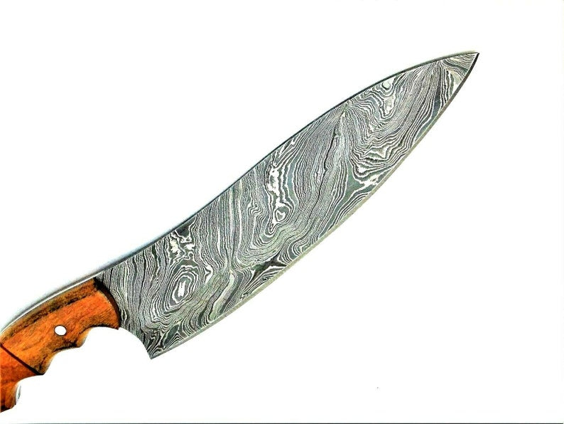 Custom Damascus Steel Chef Knife Damascus Kitchen Knife With WOOD Handle